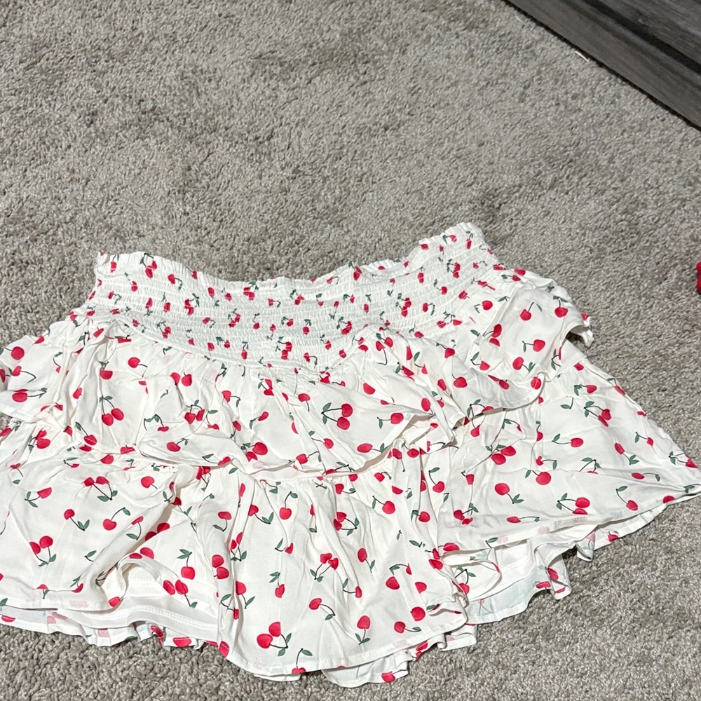 Francesca's Collections Cherry Patterned Mini Skirt